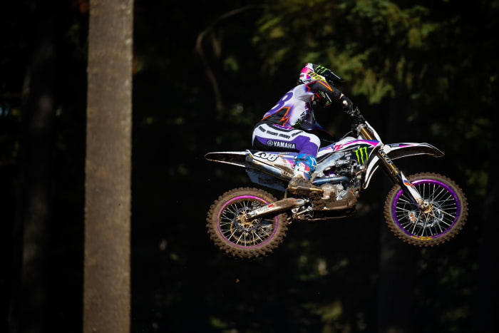 Haiden Deegan won his first 1-1 on Saturday and closed to just three points of the standings lead in the 250 Moto class. Photo courtesy MotoCross/Dan Beaver.